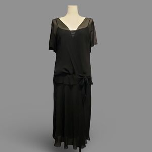 Black layered 1920s style formal gown goth whimsygoth tradgoth vintage burlesque